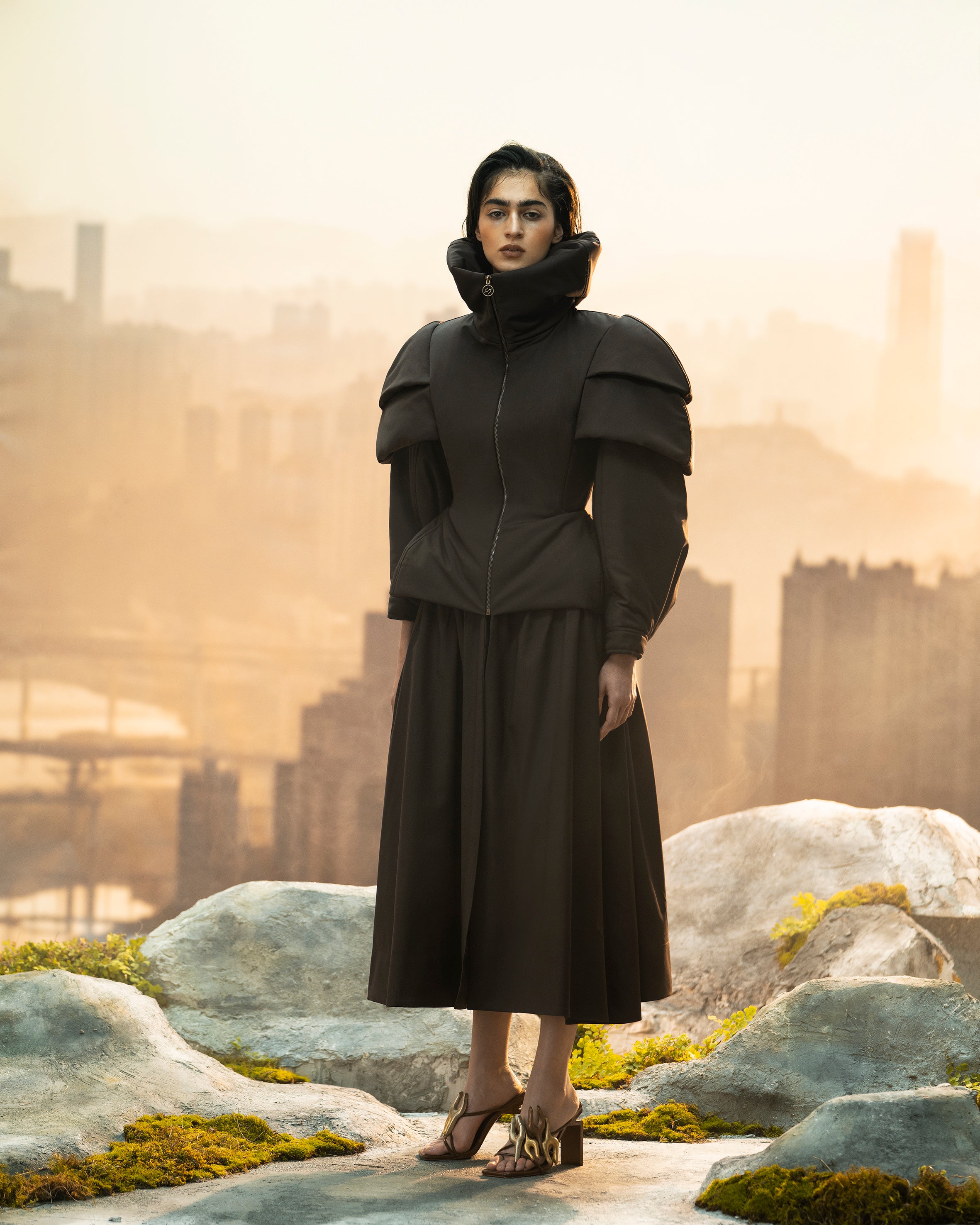 Water-repellent Wool Coat