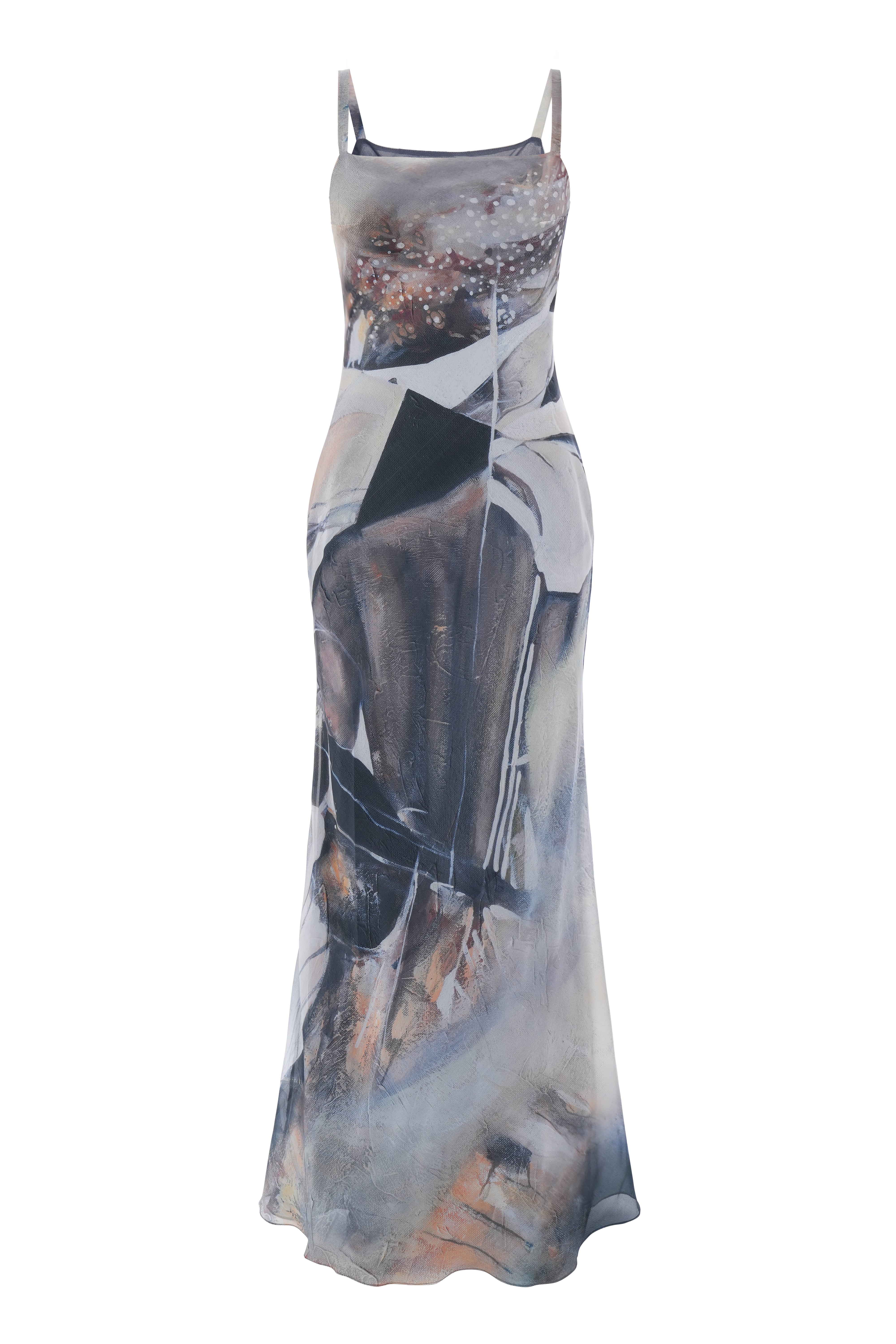 Printed Dress Wide Straps YASPIS x Nadiia Shepitchak