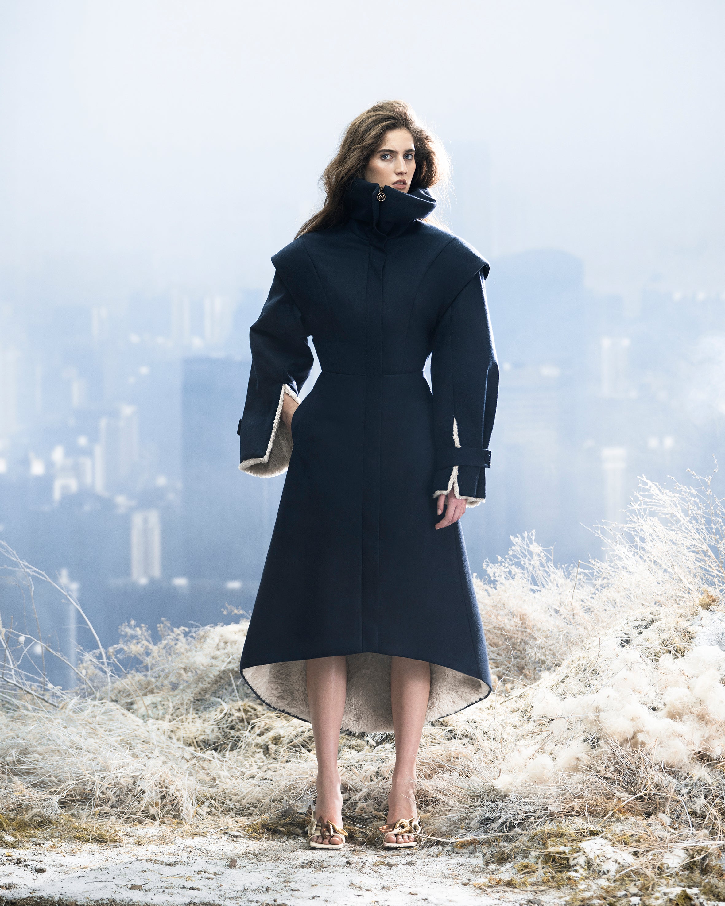 Structured Wool-Blend Coat
