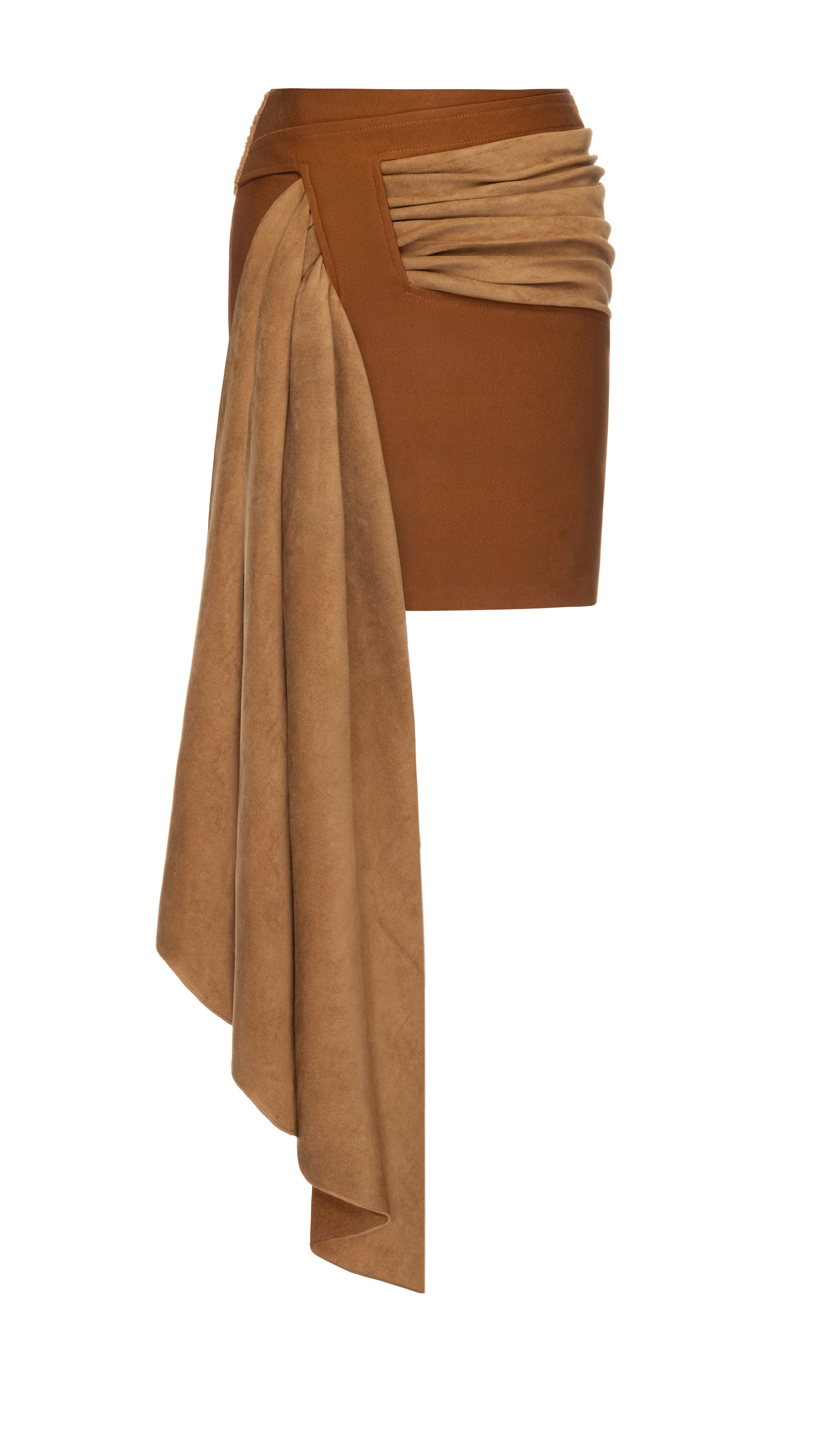 Suede Draped Skirt