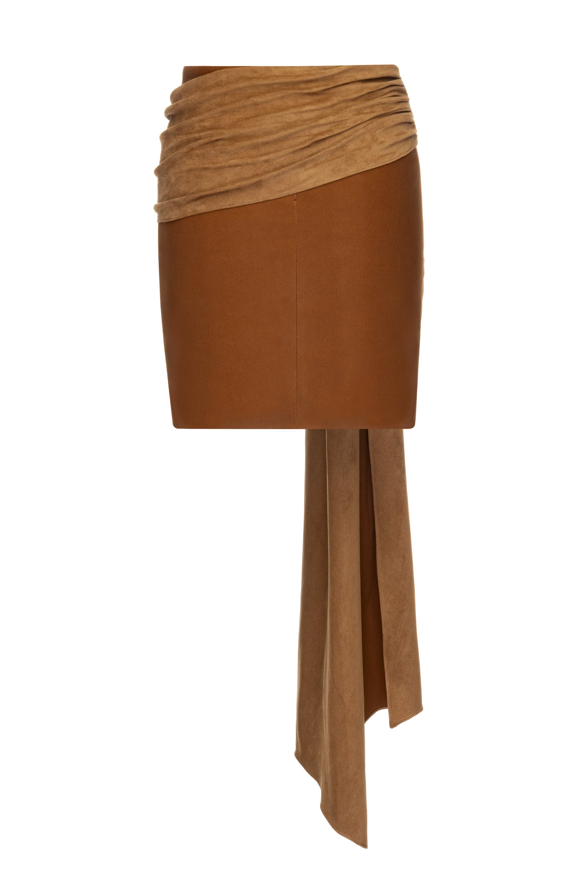 Suede Draped Skirt