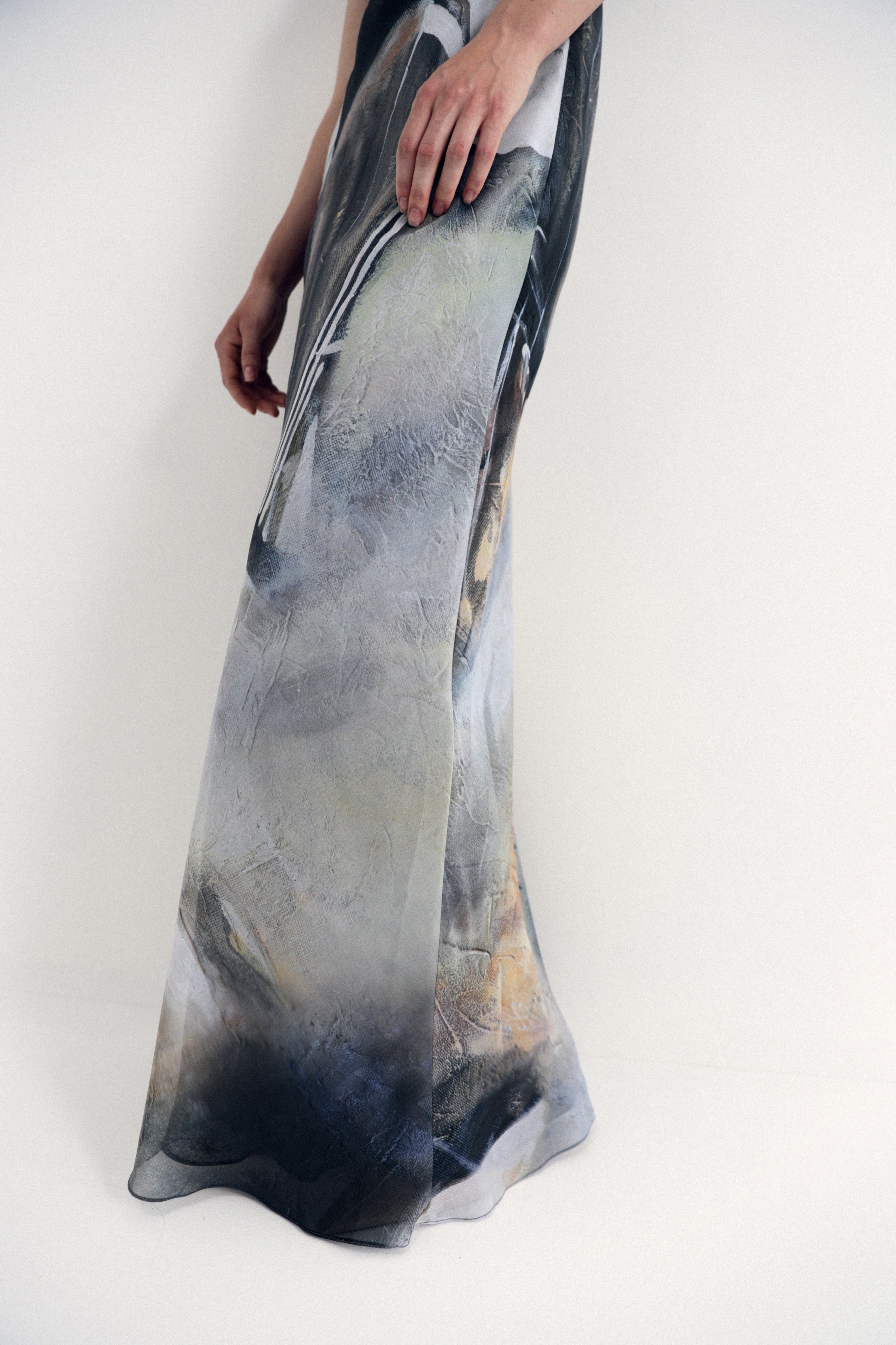 Printed Dress Wide Straps YASPIS x Nadiia Shepitchak