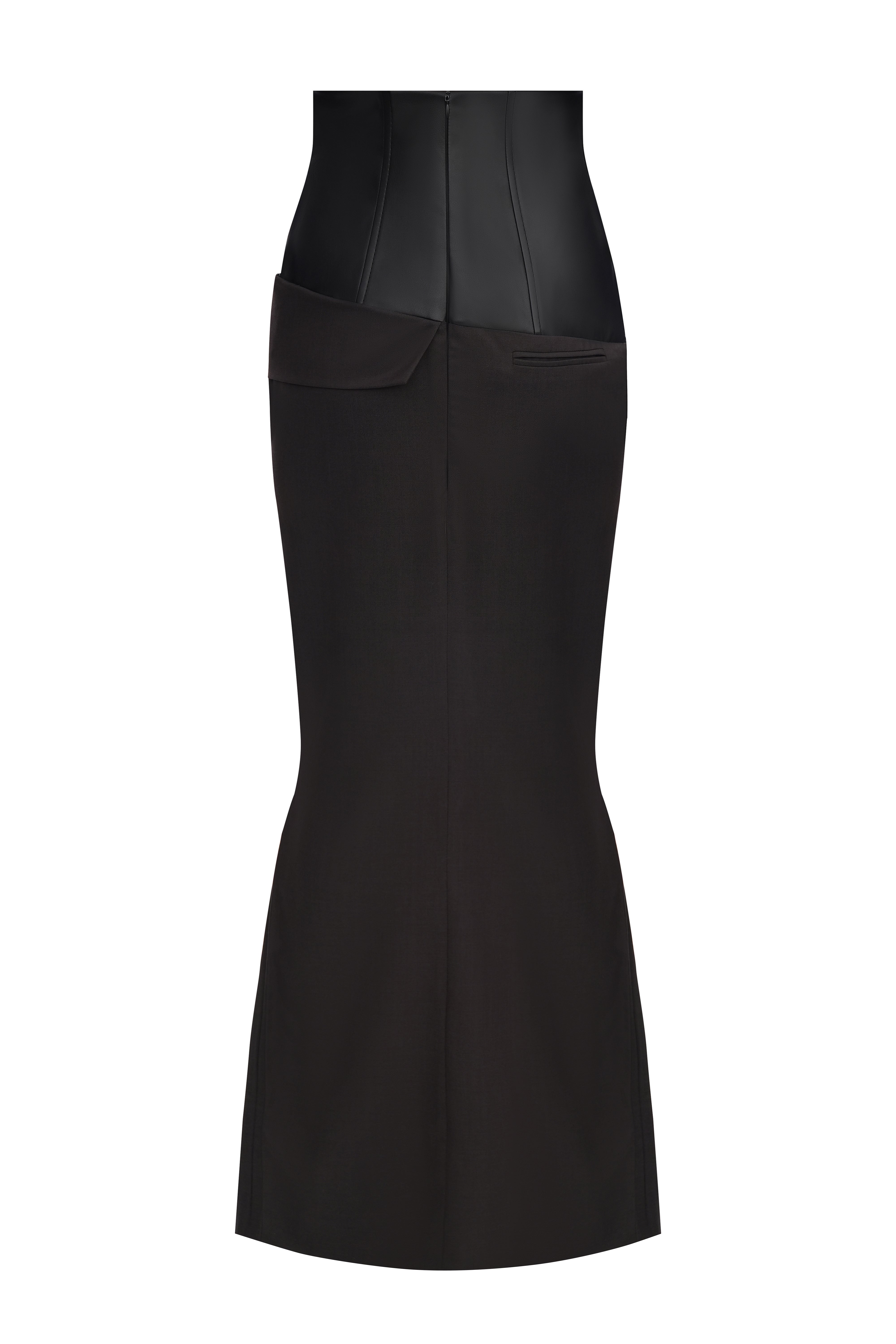 Grey Wool Maxi Skirt