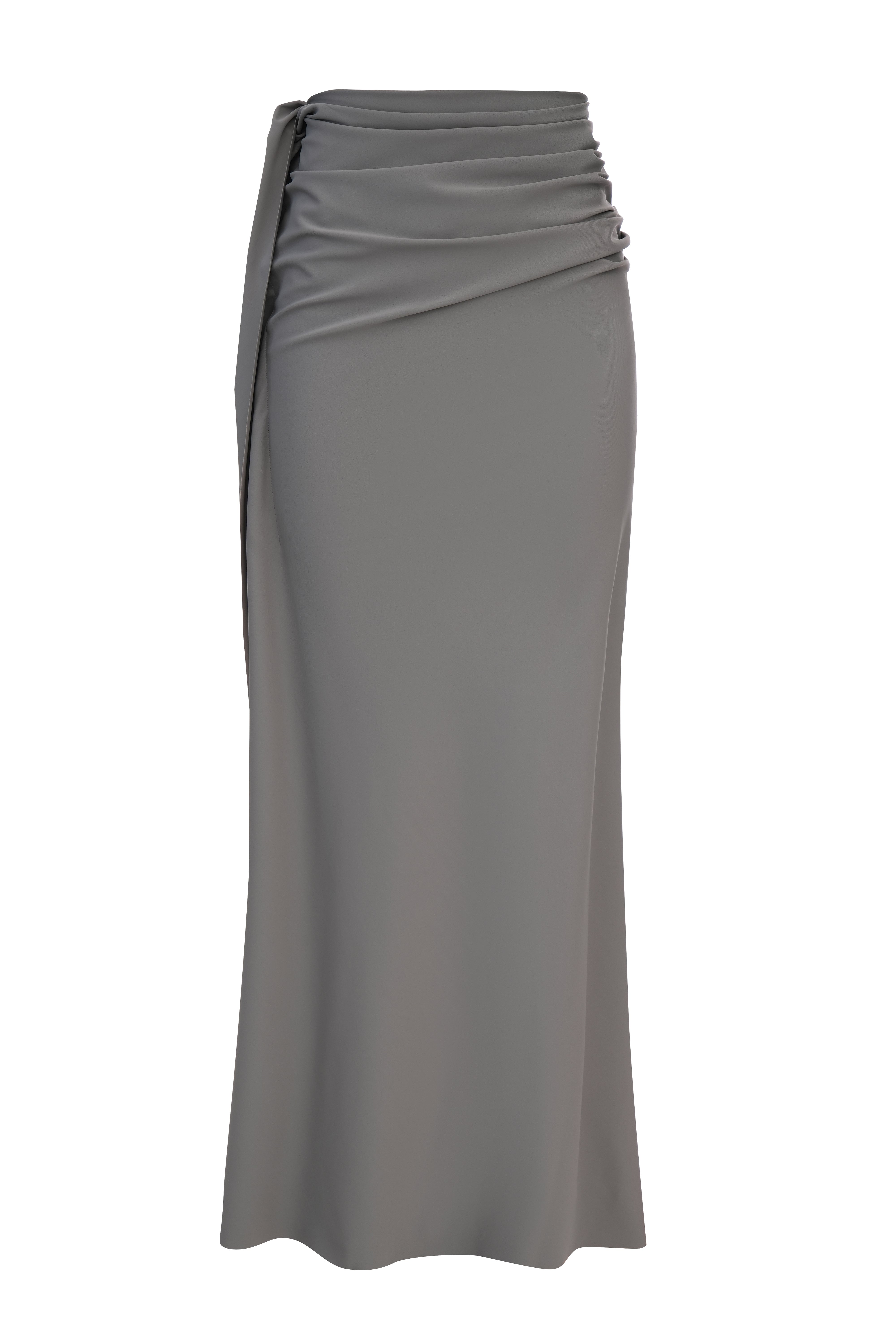 Draped Maxi Skirt Grey