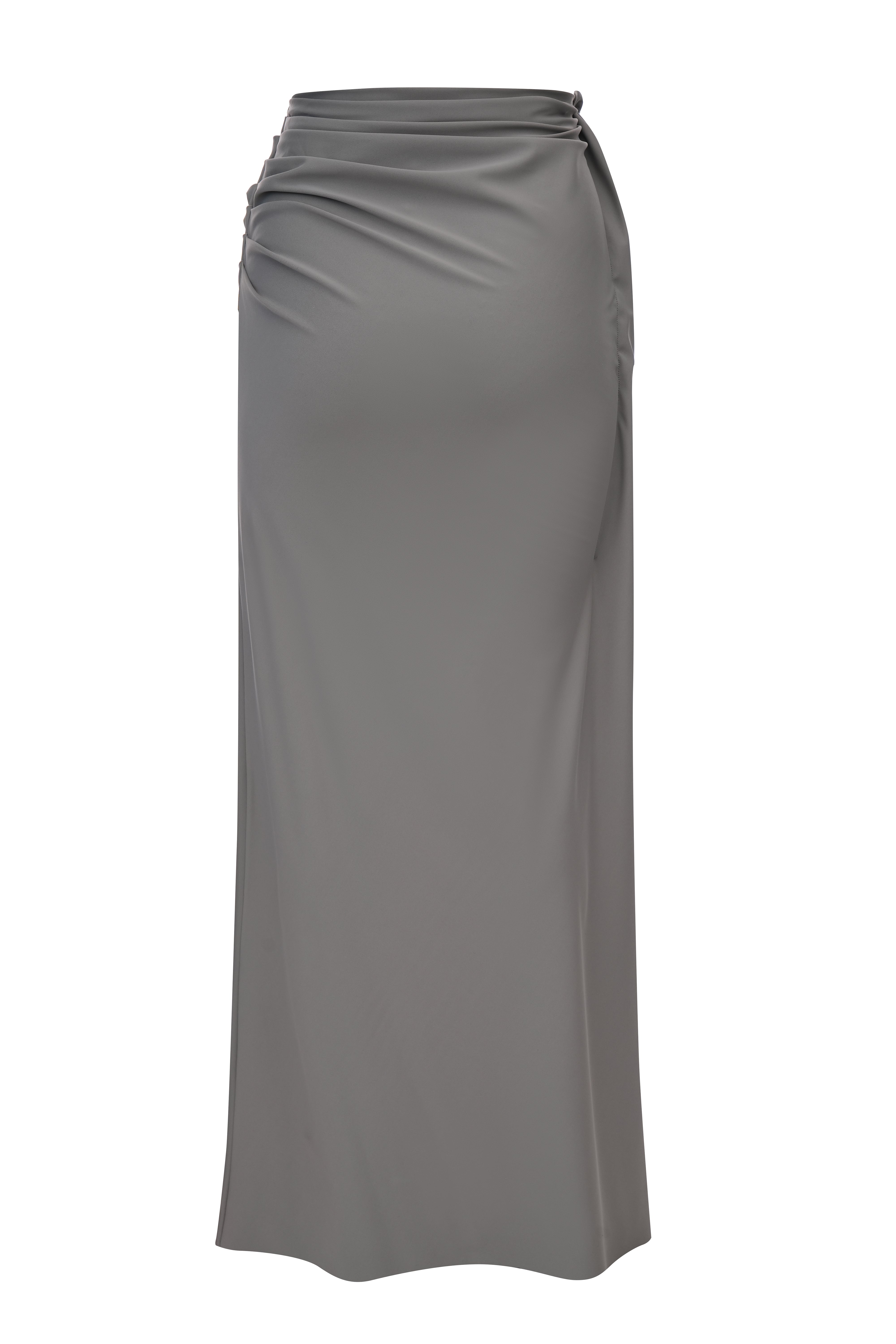 Draped Maxi Skirt Grey