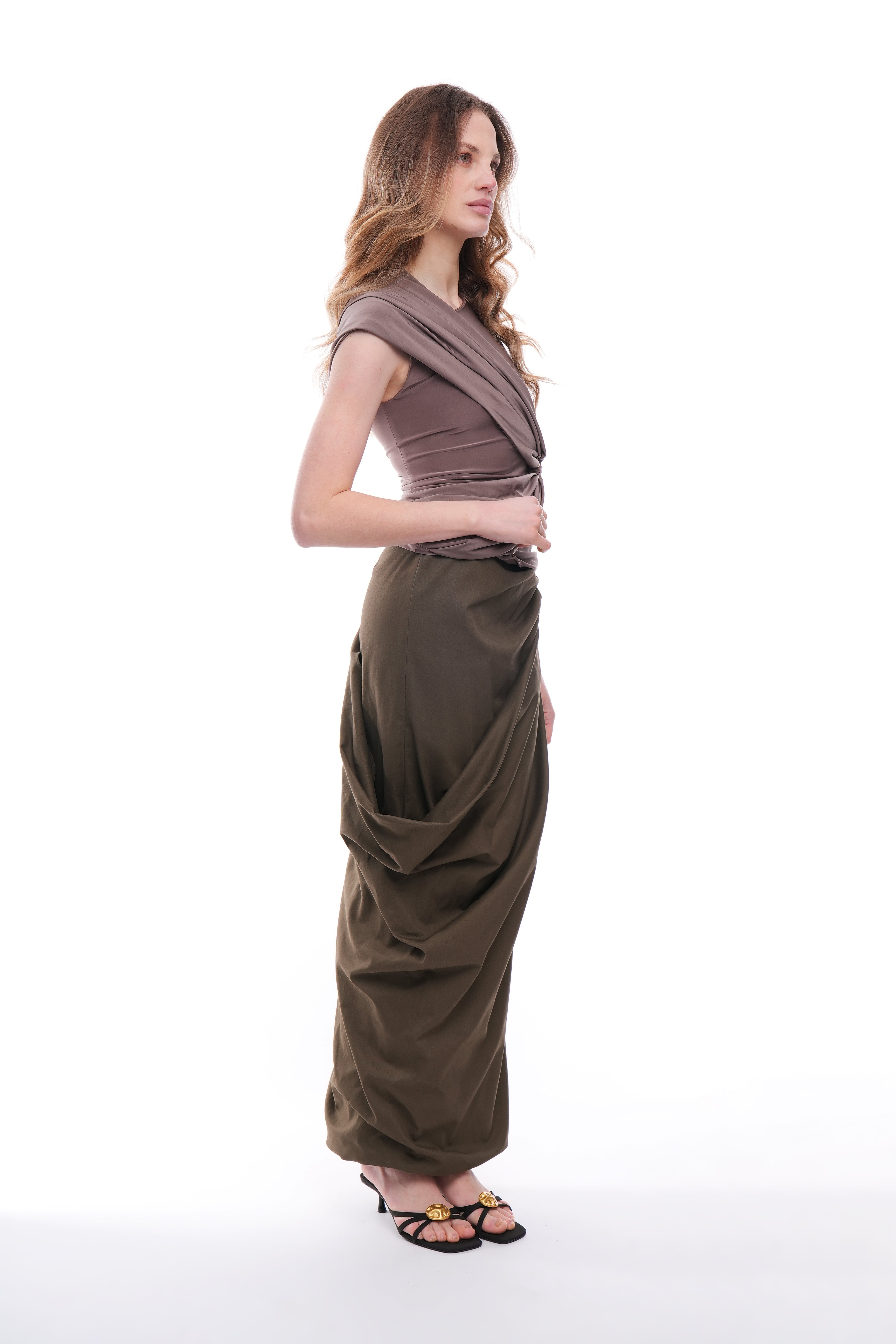 Draped Maxi Skirt