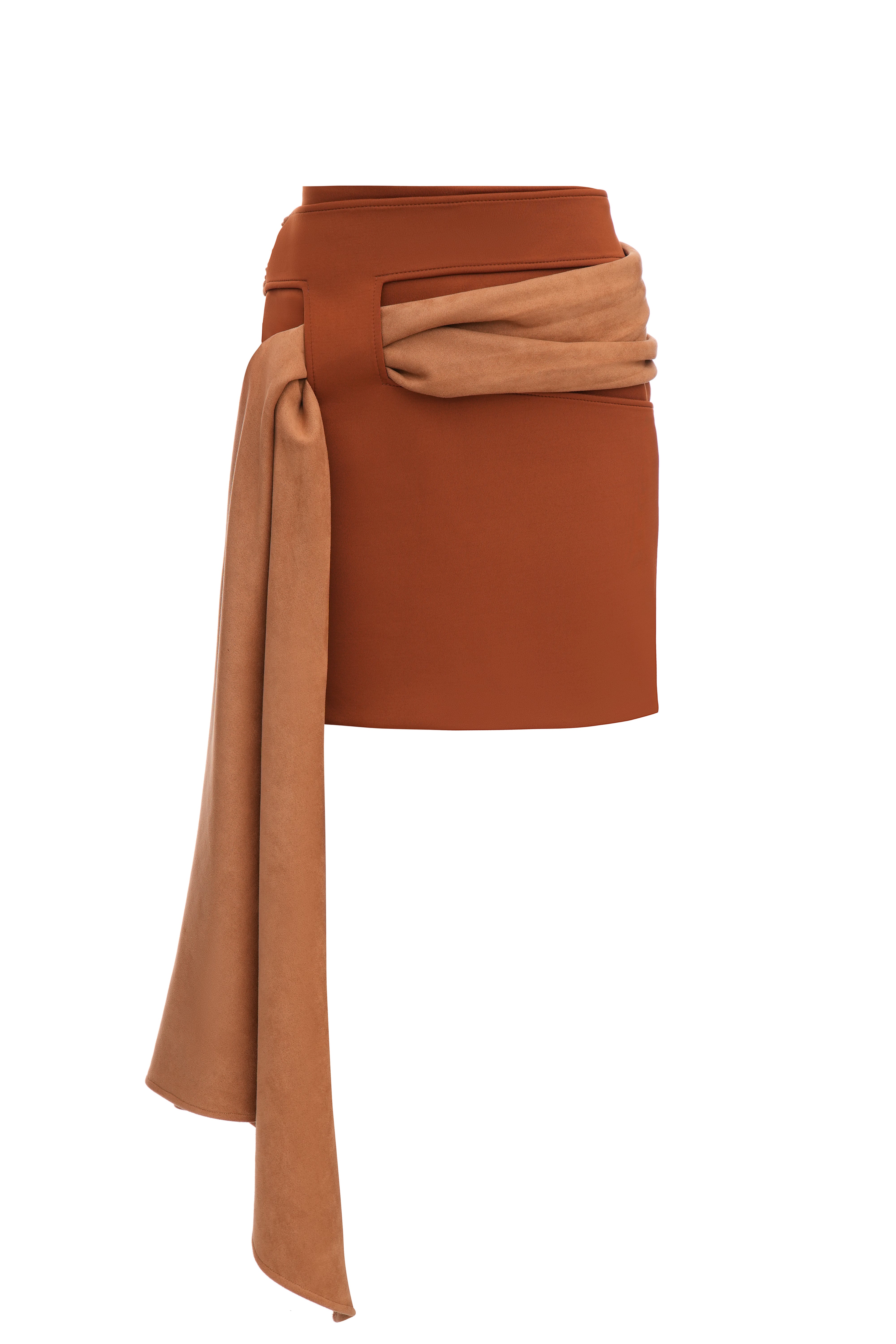 Suede Draped Skirt