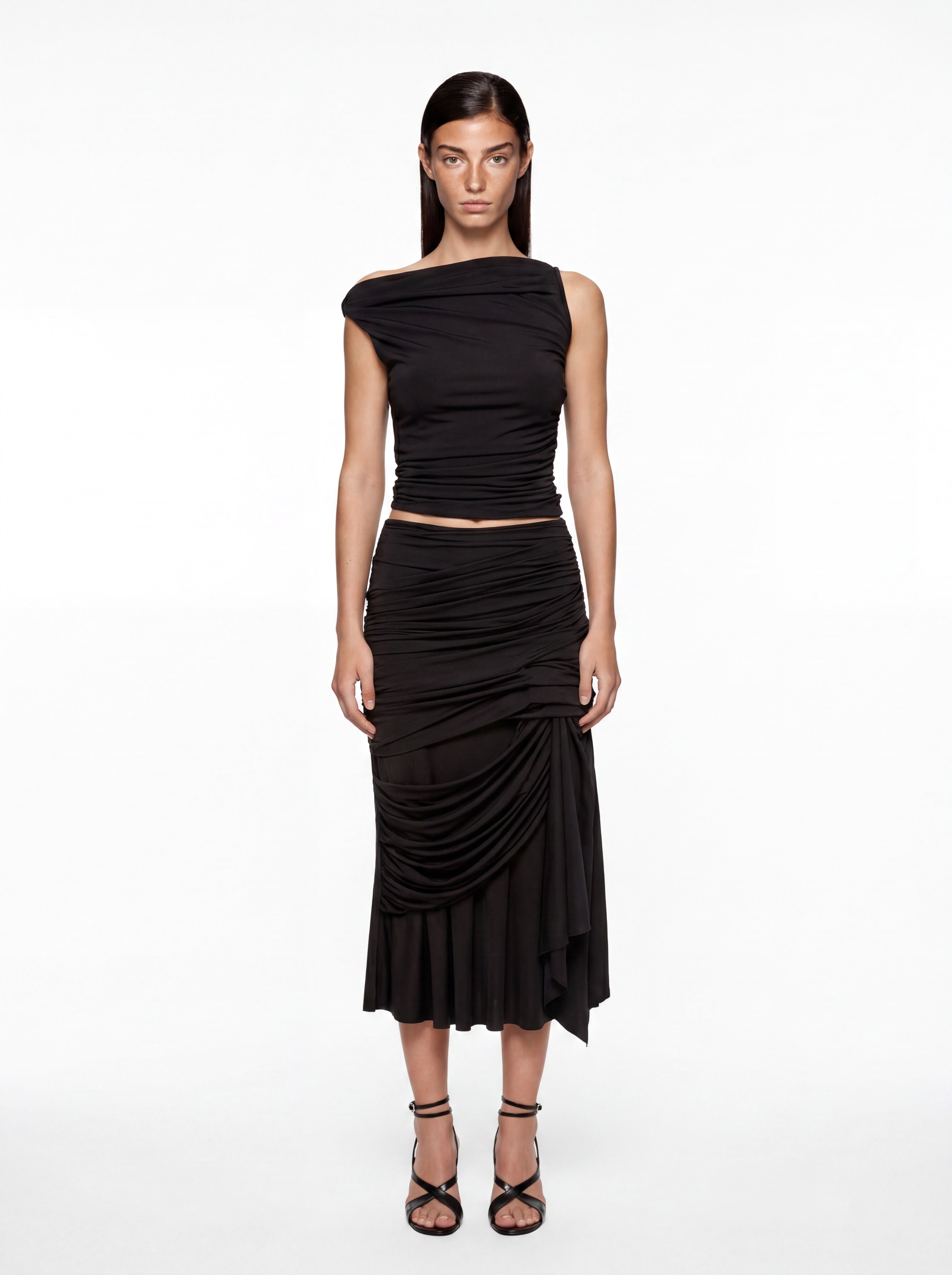 Draped Midi Skirt