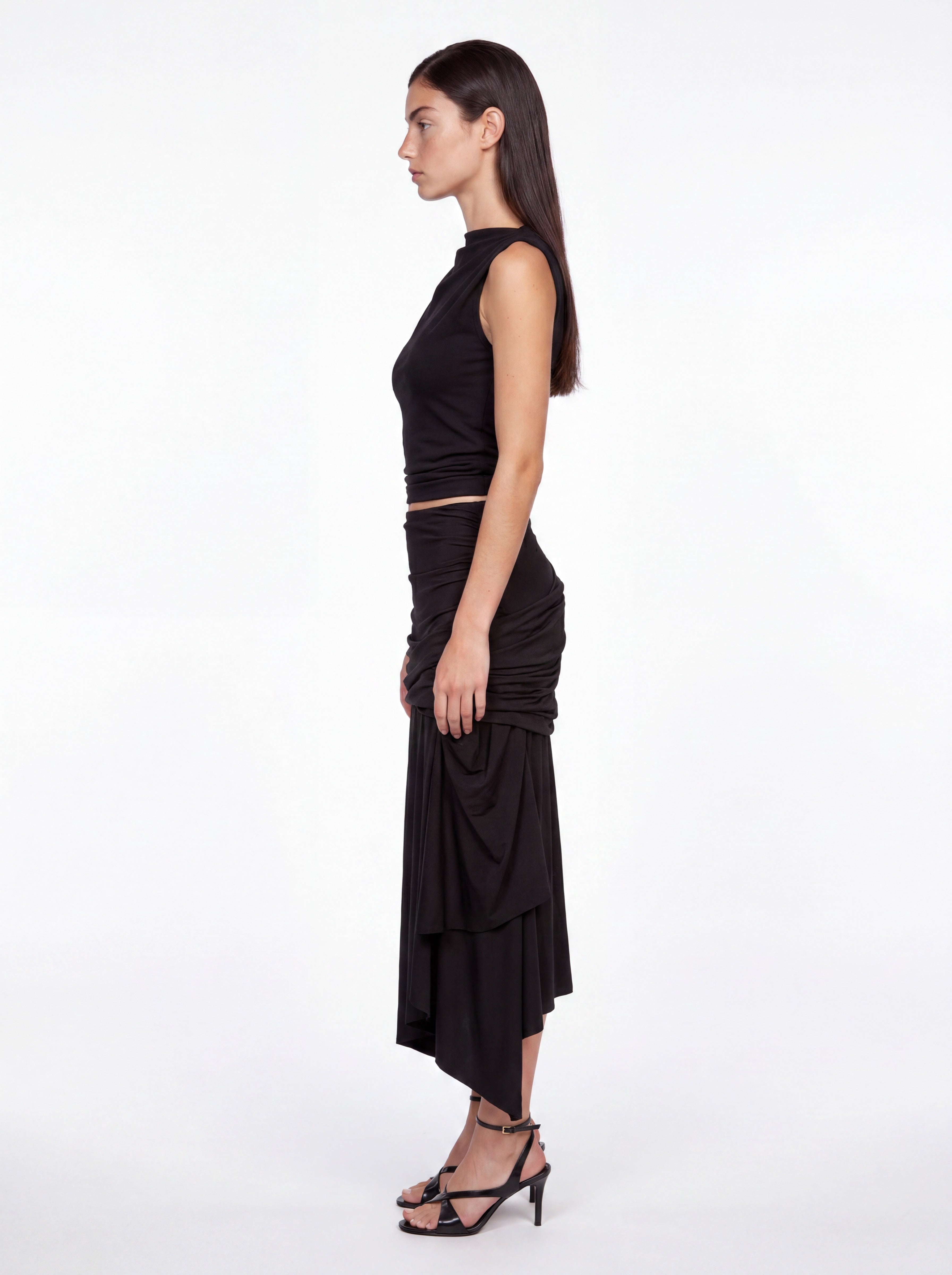 Draped Midi Skirt