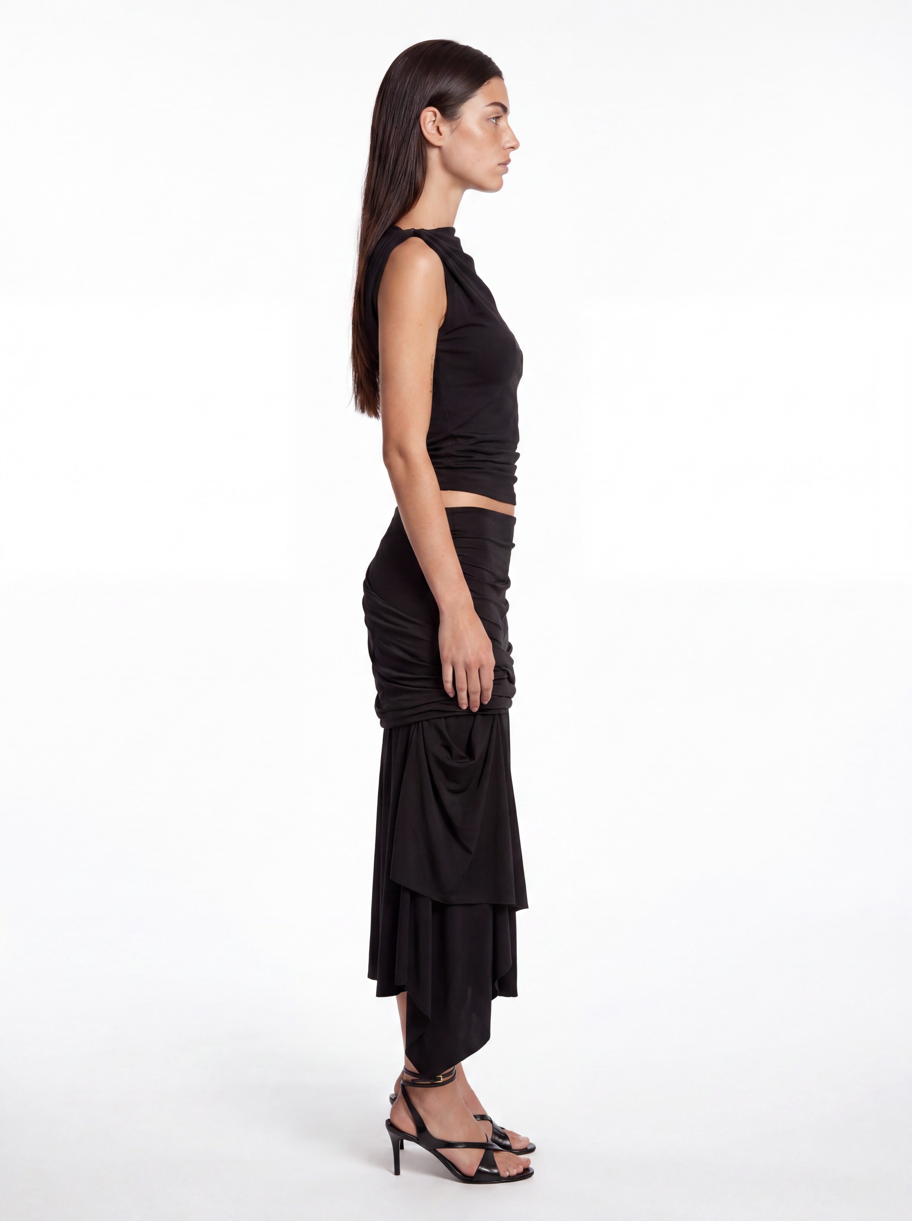 Draped Midi Skirt